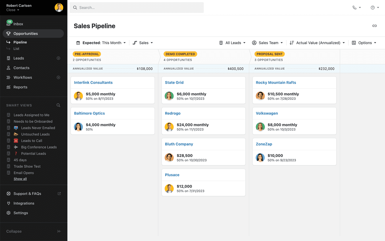 Close Sales Pipeline