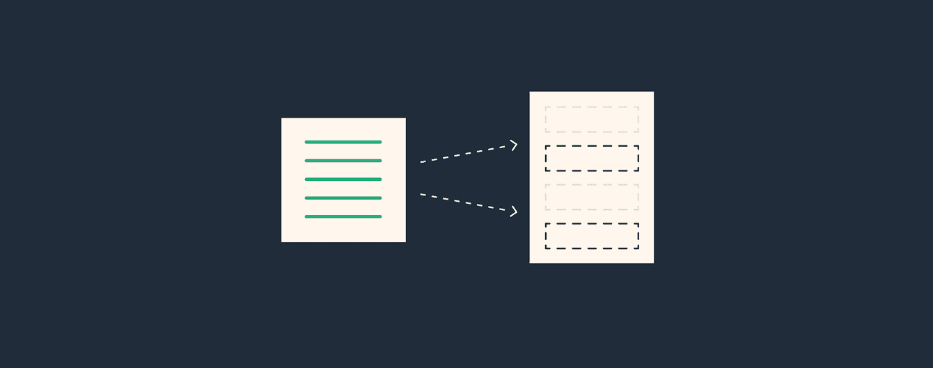 abstract image representing a list of data being split into various sections