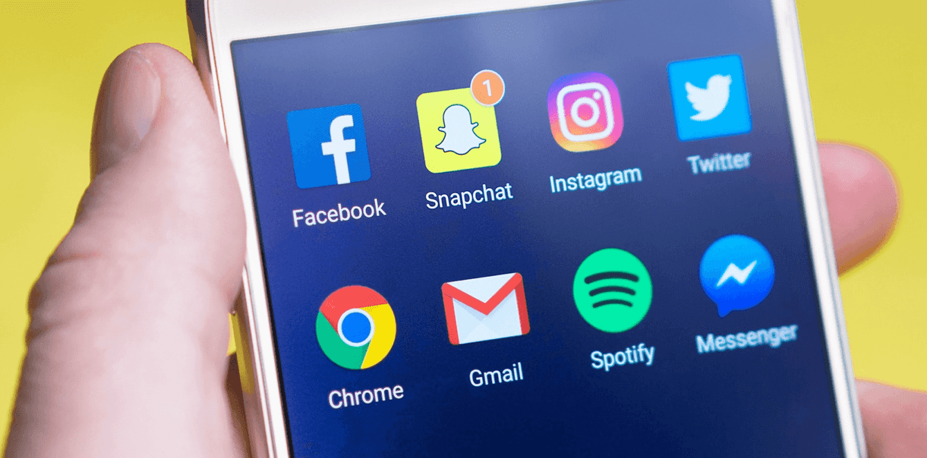 Social media apps on phone